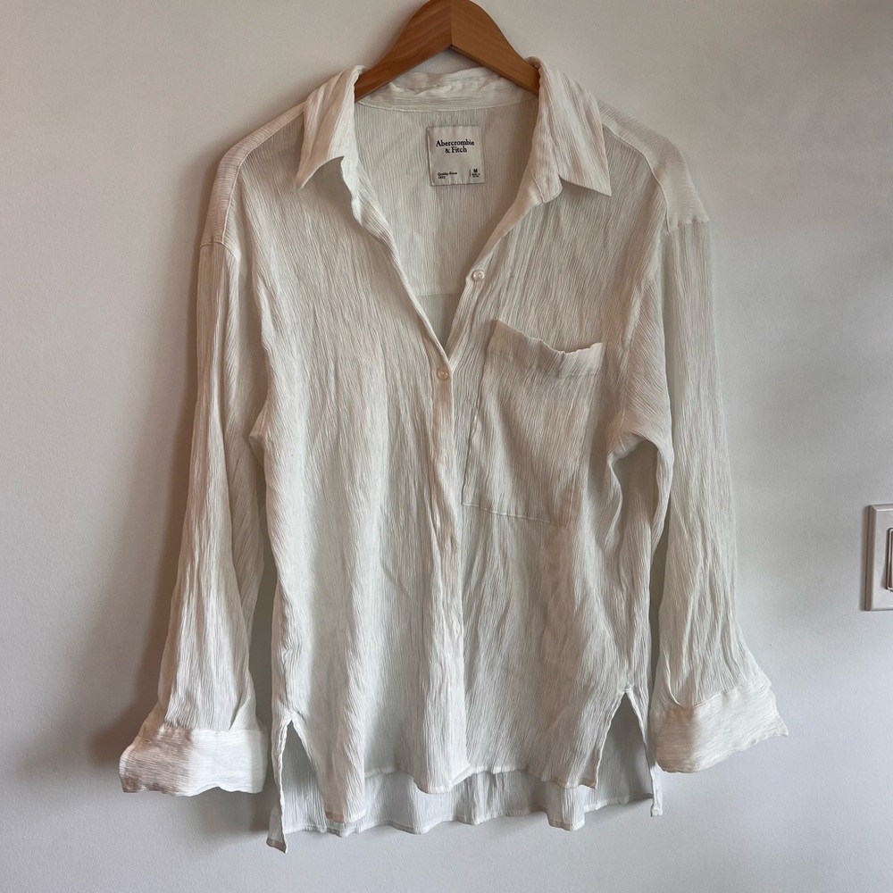 ABERCROMBIE White Button Up - Size M